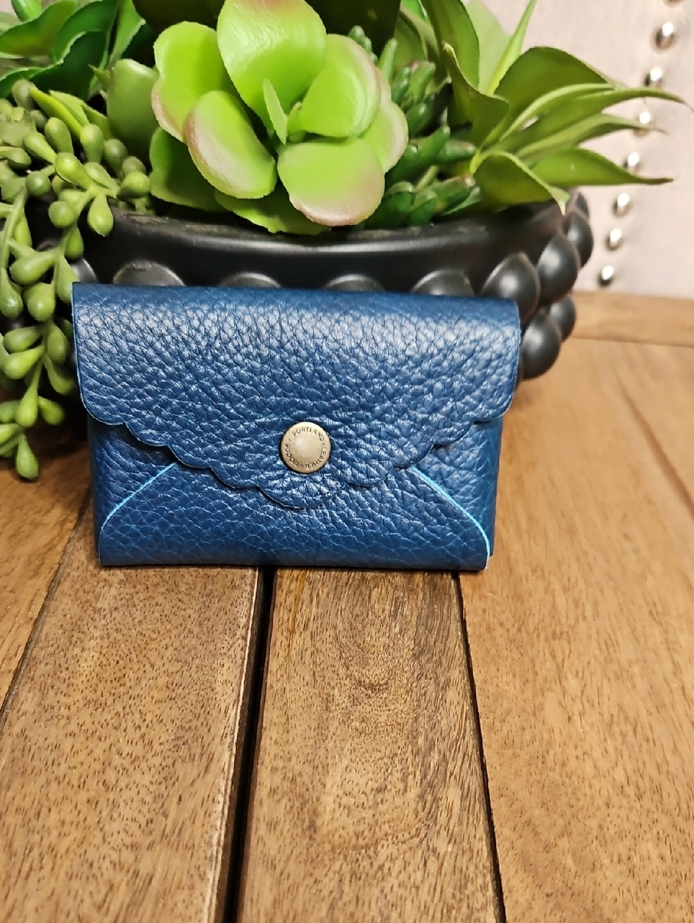 Portland Leather Goods Daisy Plus Wallet Caspian Blue